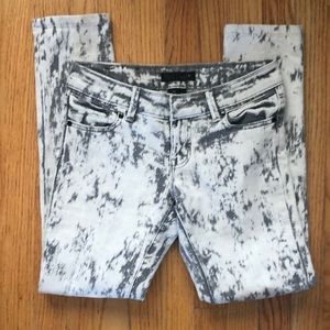 Black Crystal Acid wash White/Grey Jeans